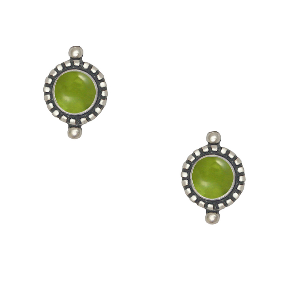 Sterling Silver Peridot Post Stud Earrings